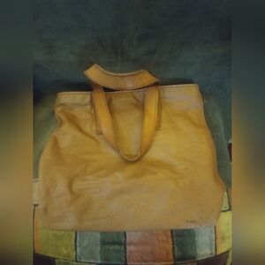 Tan Leather Tote Bag
